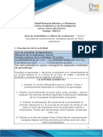 Guía de Actividades Tarea 0 - Actividad de Reconocimiento Conceptos Básicos de Física Electrónica