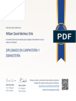 Certificate Diplomado Carpinteria