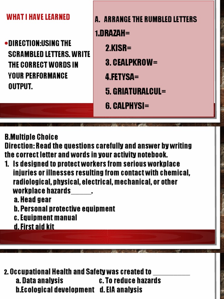 Quiz Multiple Choice | PDF | Hazards | Occupational Safety And Health