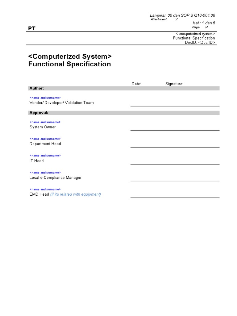 03 Functional Specification | PDF | Specification (Technical Standard ...
