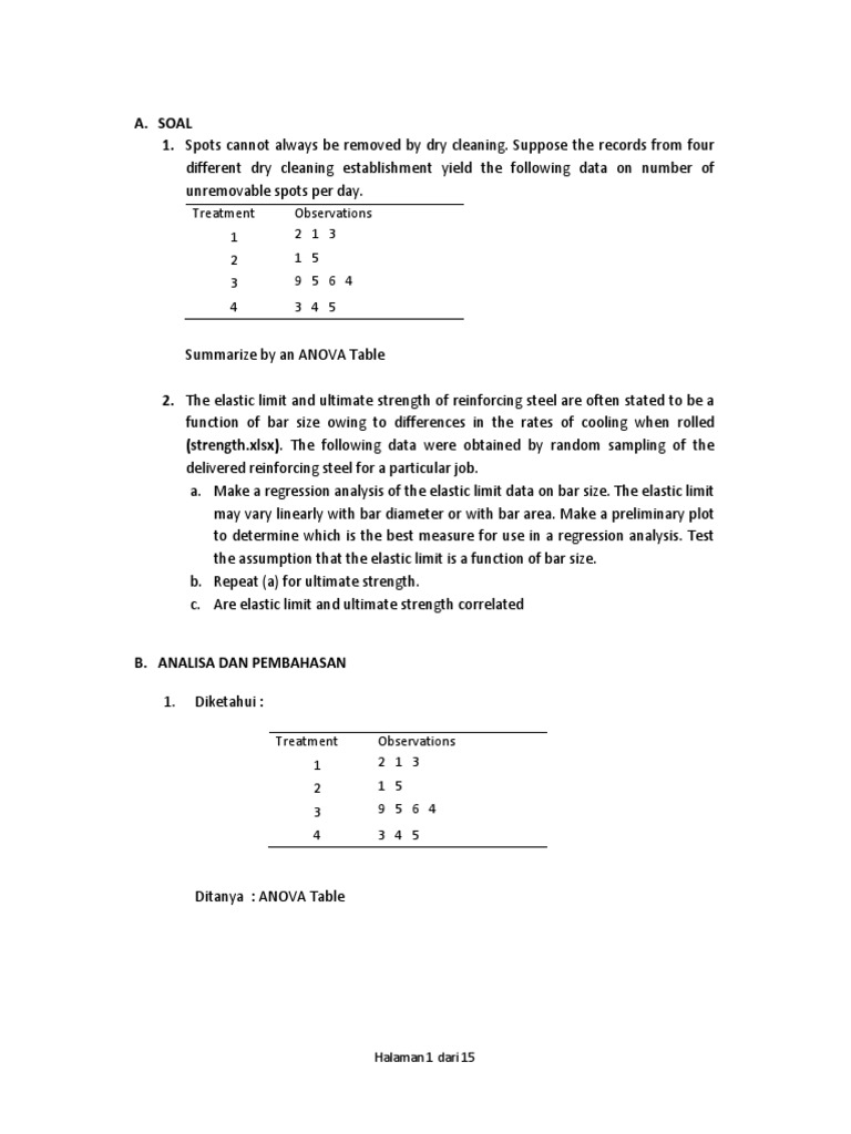 ANOVA and Regression Analysis Results | PDF | Errors And Residuals ...