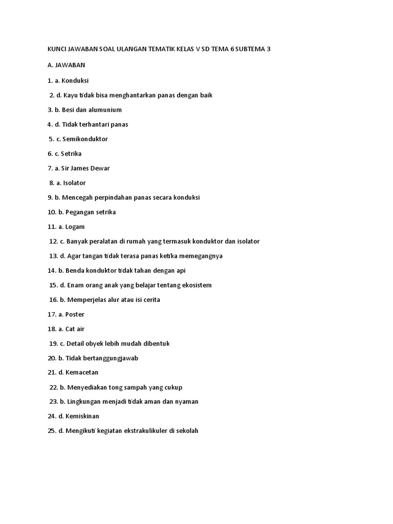 Mempersiapkan Ulangan Tematik Kelas 2 Tema 1 Subtema 3: Panduan Lengkap dan Contoh Soal PDF