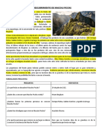 El Descubrimiento de Macchu Picchu - 2do - 2021