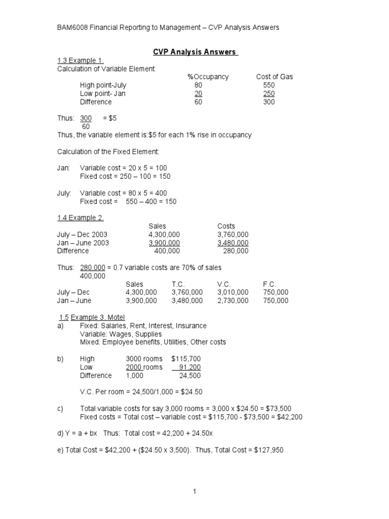CVP Analysis for Financial Management | PDF | Business | Business Economics