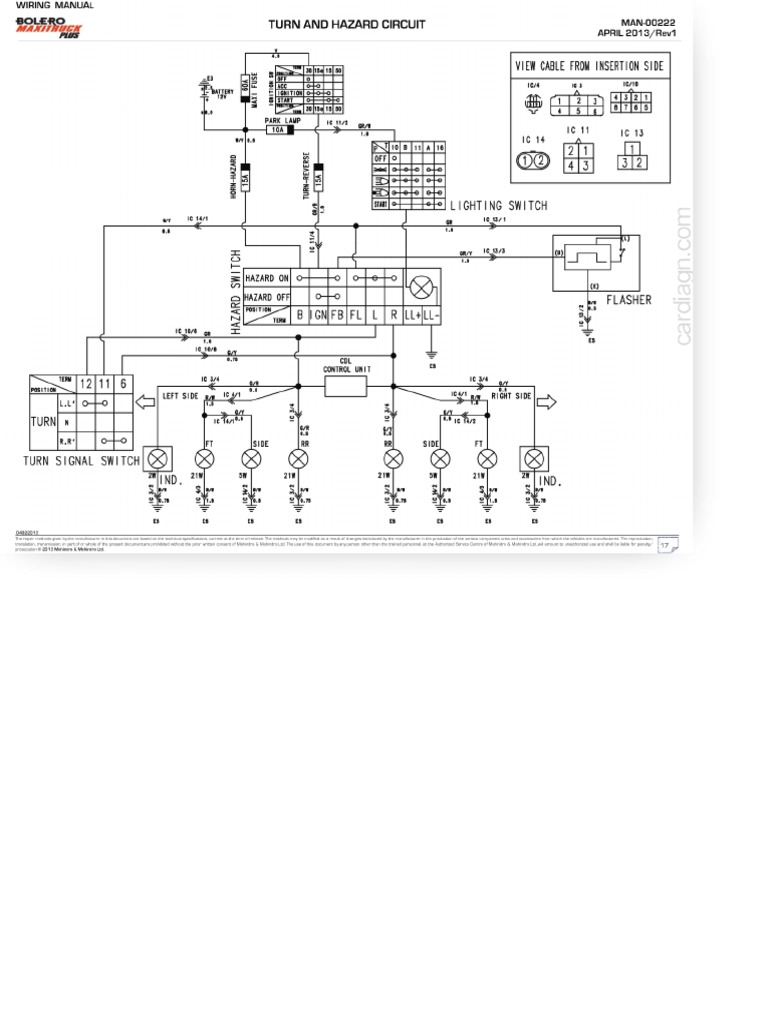 TURN AND HAZARD CIRCUIT Mahindra Bolero EWD PDF Download PDF