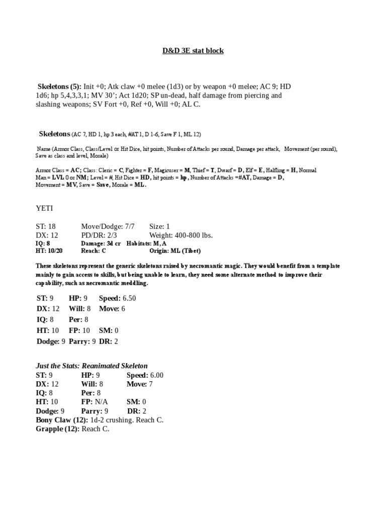 Stat Blocks | PDF
