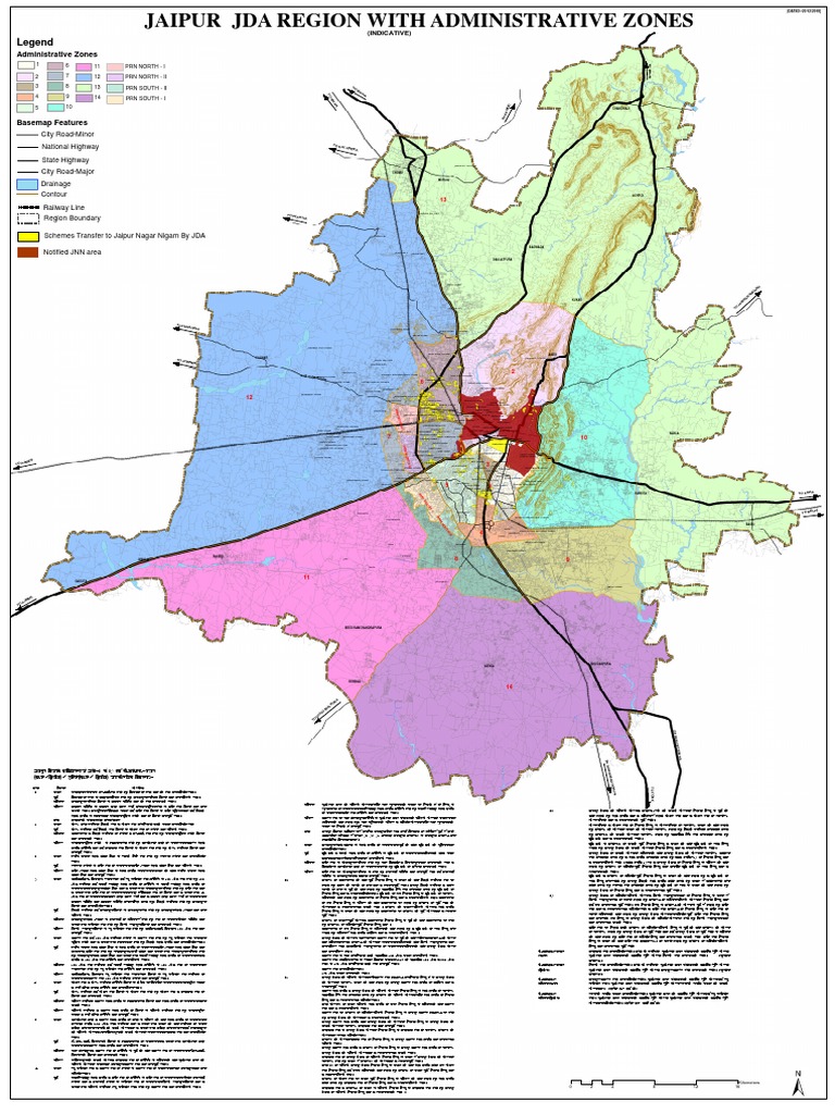 JDA Jaipur Administrative Zones Map | PDF