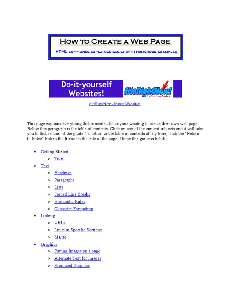 How To Create Web Page | PDF | Web Page | World Wide Web