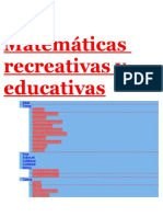 MATEMATICAS RECREATIVAS Matemáticas Recreativas y Educativas