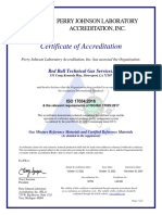 Certificate of Accreditation: Perry Johnson Laboratory Accreditation, Inc