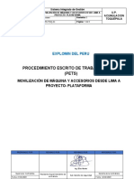 PETS-TOQ-01 Movilizacion de Maquina y Accesorios Desde Lima A Proyecto - Plataforma