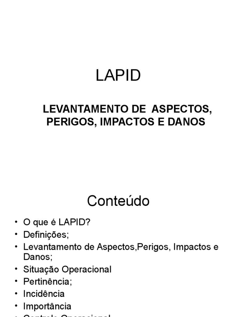 Análise de Riscos e Impactos do LAPID | PDF | Ambiente natural ...