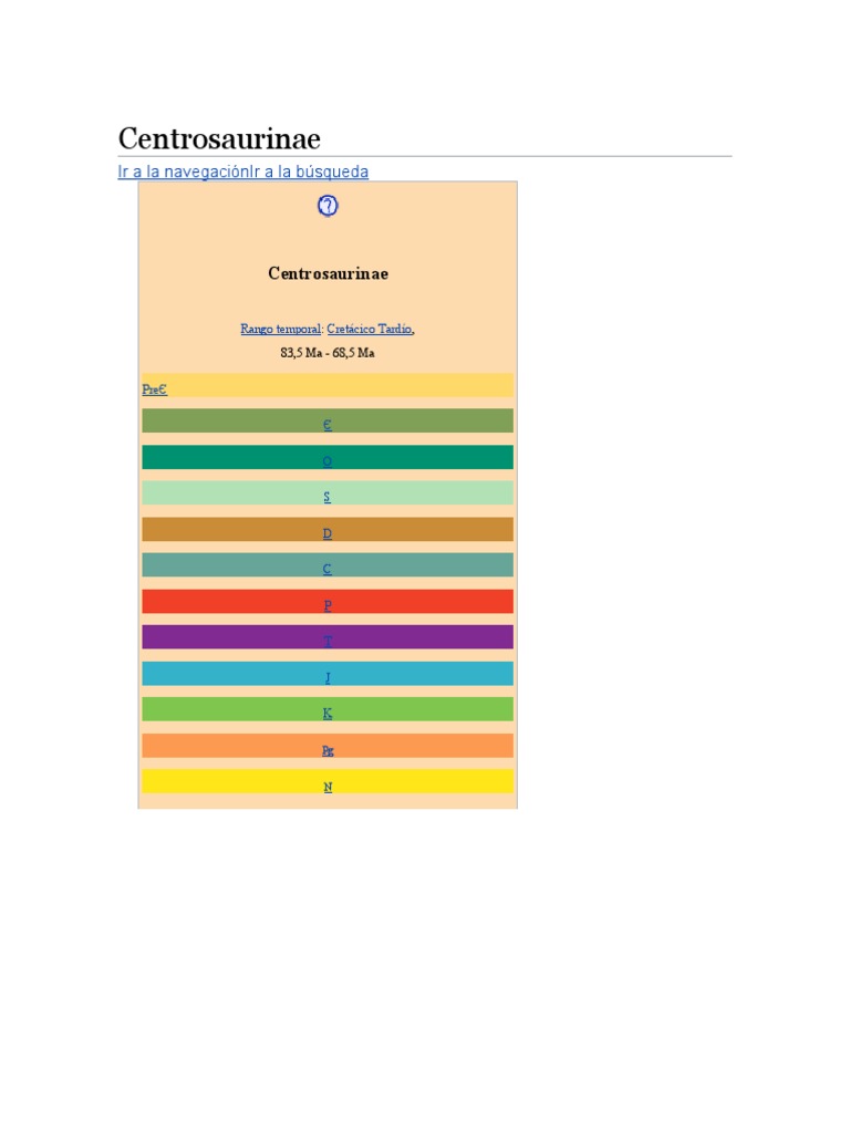 Centrosaurinae PDF Paleontología Dinosaurios
