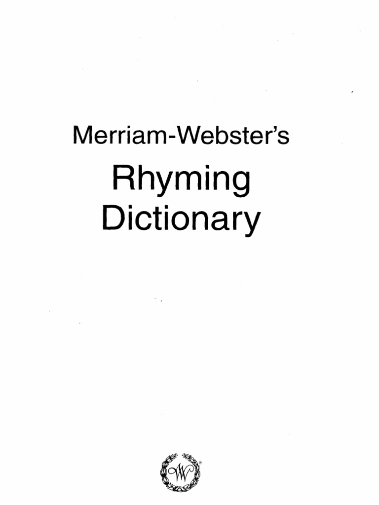 韦伯斯特押韵词典merriam Webster S Rhyming Dictionary Adverb Rhyme