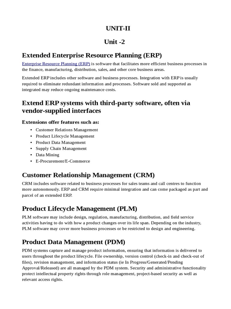 Understanding Extended ERP Modules | PDF | Enterprise Resource Planning ...