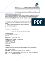 Letter of Placing An Order - Notes C10