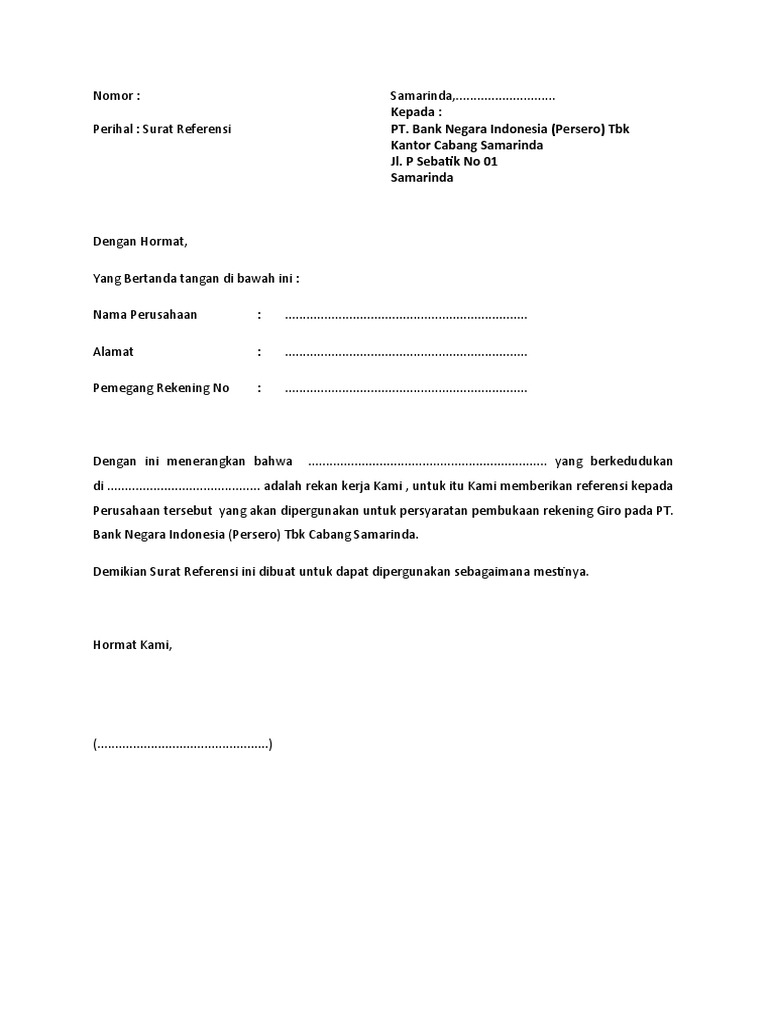 Surat Referensi Giro | PDF