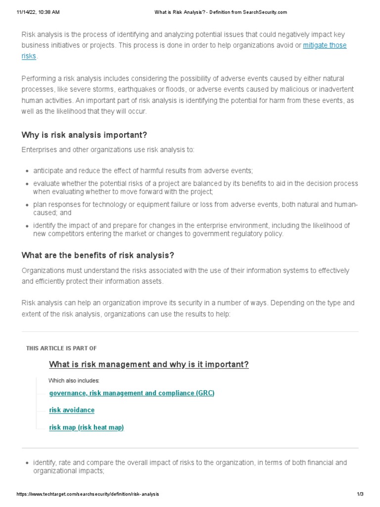 WHAT IS RISK ANALYSIS IN SIMPLE WORDS visual data 5