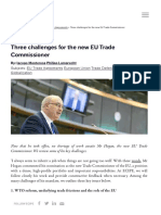 Three Key Challenges for New EU Trade Commissioner