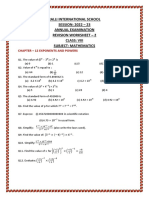 Ralli International School SESSION: 2022 - 23 Annual Examination Revision Worksheet - 2 Class: Viii Subject: Mathematics