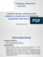 Corpus-Based Approach in Arabic Classroom To Improve Learners