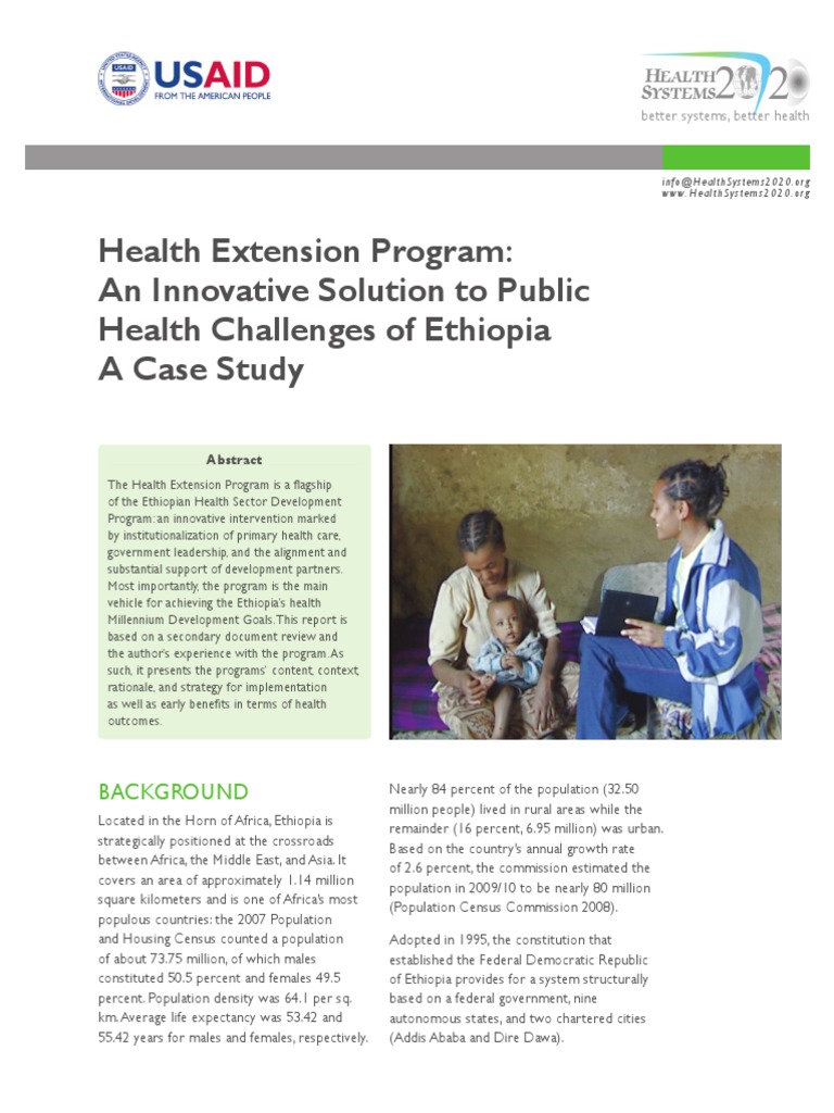 Health Extension Program An Innovative Solution To Public Health Challenges of Ethiopia A Case