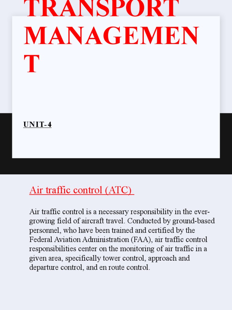 Air Transport Management Unit4 PDF Air Traffic Control