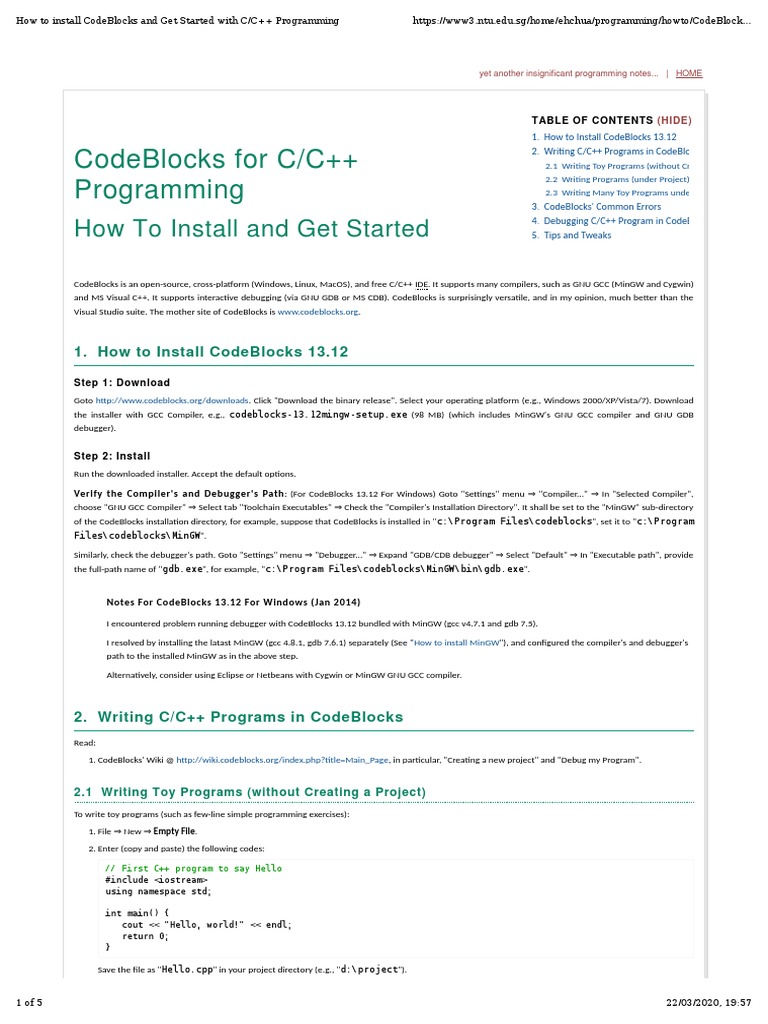 CodeBlocks C C++ | PDF | Information Technology Management | Systems ...