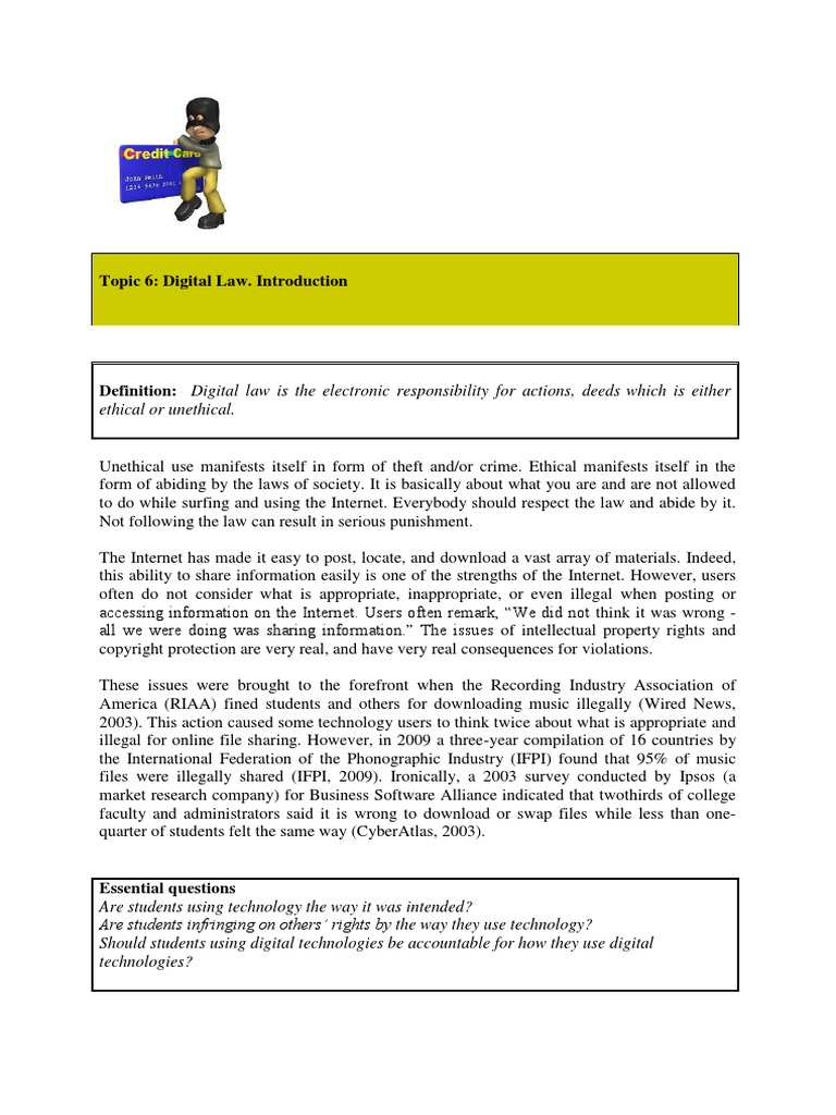 Understanding Digital Law and Ethics | PDF | Copyright Infringement ...