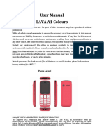 Usermanual Lava A1 Colours