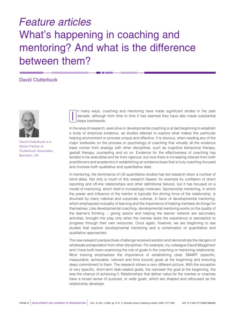 What's Happening in Coaching and Mentoring and Whats The Difference ...