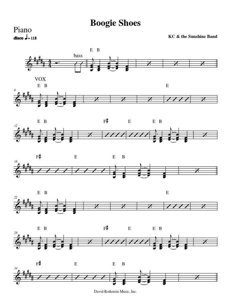 Boogie Shoes Piano PDF