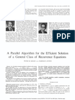 1973 A Parallel Algorithm For The Efficient Solution of A General Class of Recurrence Equations