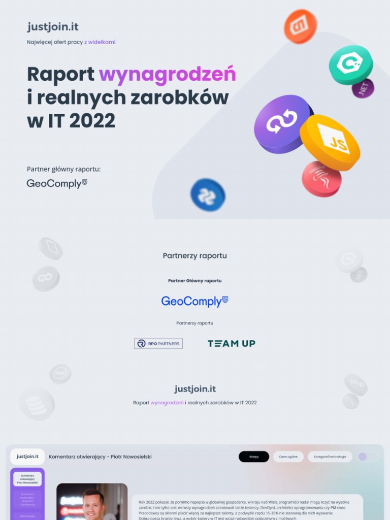 JJIT Raport Zarobkow IT 2022 | PDF
