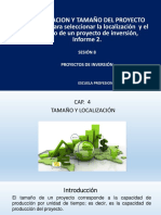 Sesion 8 Localización y Tamaño Del Proyecto Tecnicas para Seleccionar La Localización y El Tamaño D Eun Proyecto de Inversión