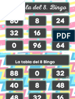 Bingo LA TABLA DEL 8. Alicia Abatilli