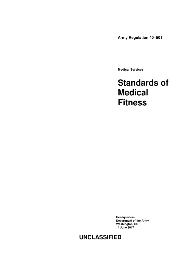 AR 40501 Standard of Medical Fitness 14 Jun 2017 PDF Anatomical