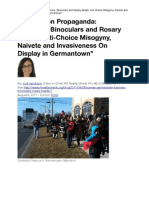 Proabortion Propaganda: "Banners, Binoculars and Rosary Beads: Anti-Choice Misogyny, Naivete and Invasiveness On Display in Germantown"