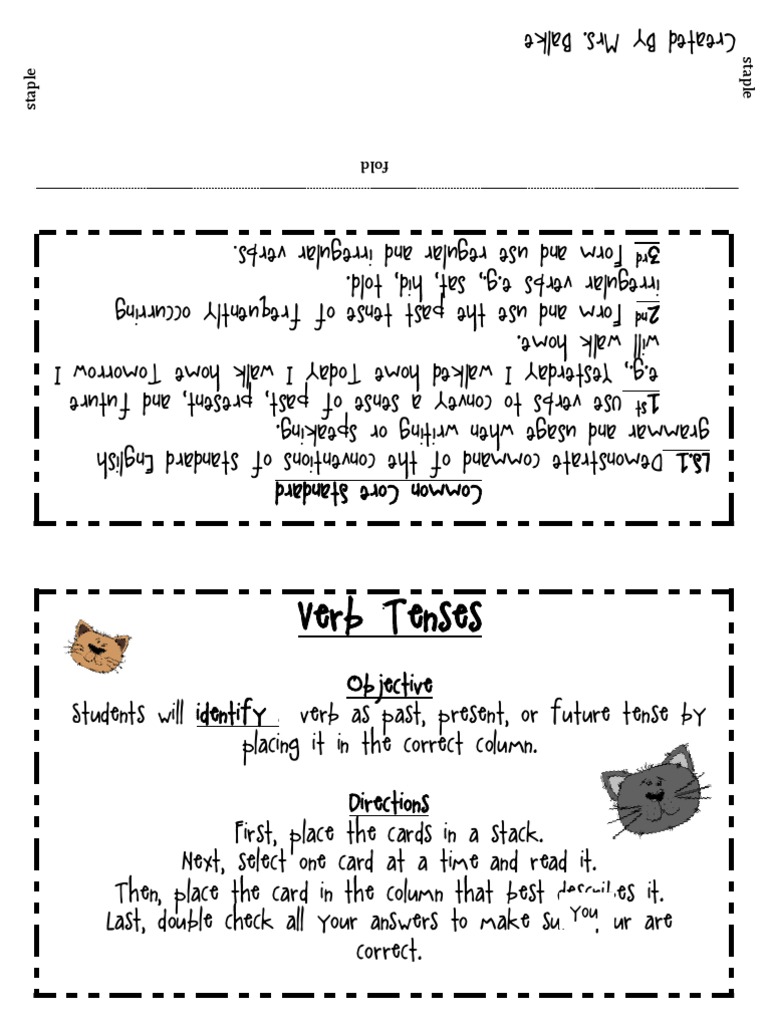 Verb Tenses Activity Guide | PDF | Grammatical Tense | Verb