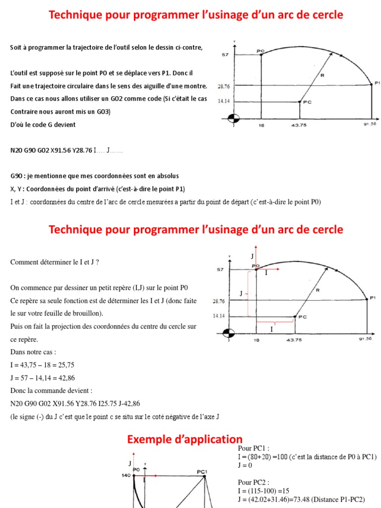 Programmation d'un arc de cercle en Gcode | PDF