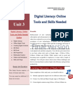 Study Unit 3 - Digital Literacy Online Tools and Skills Needed