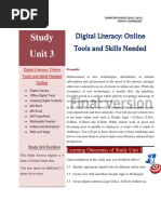 Study Unit 3 - Digital Literacy Online Tools and Skills Needed