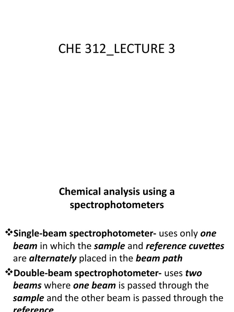 Spectrophotometer Analysis in CHE 312 | PDF | Ultraviolet–Visible ...