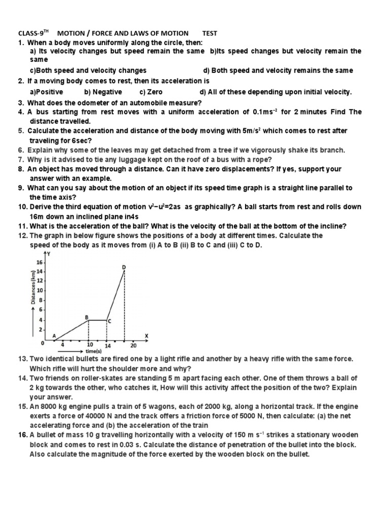 class-9th-motion-force-and-laws-of-motion-test-pdf-velocity-speed