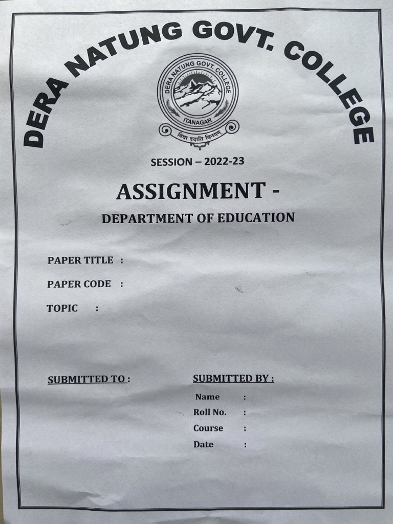 Assignment Front Page | PDF