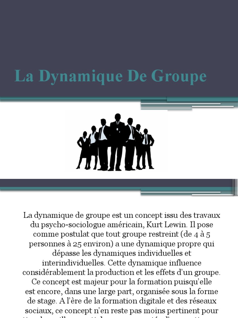 La Dynamique de Groupe | PDF | Psychologie sociale | Concept de psychologie