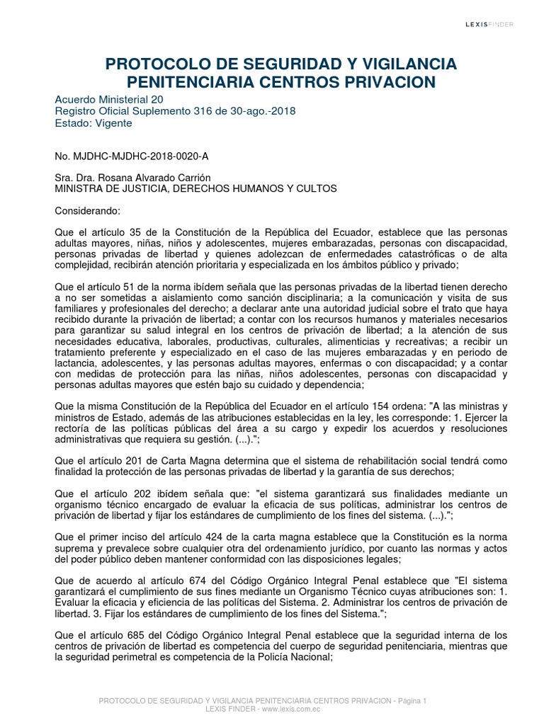Protocolo De Seguridad Penitenciaria Pdf Prisión Policía