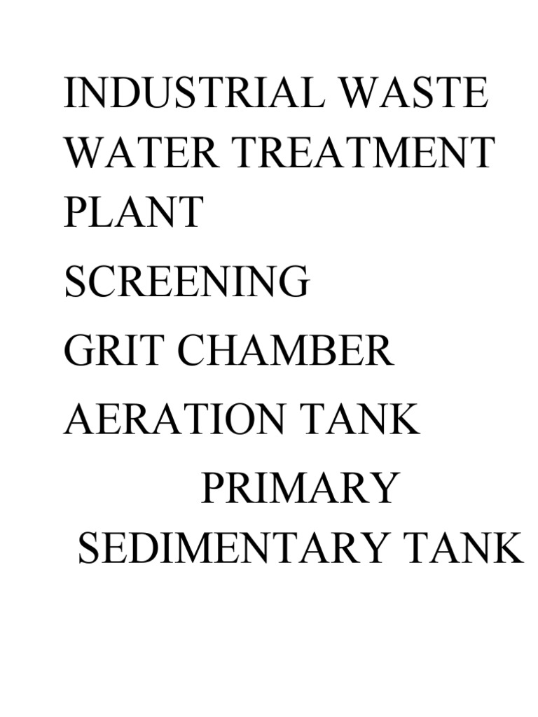 Industrial Waste Water Treatment Plant PDF