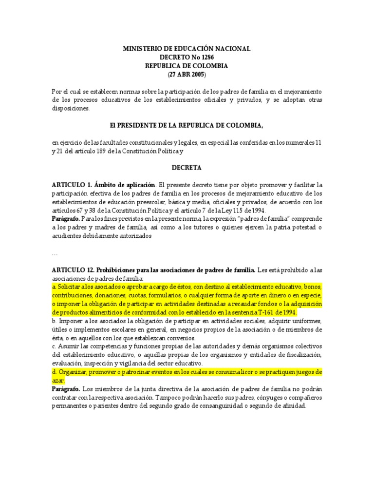 DECRETO No 1286 | PDF | Justicia | Crimen y violencia