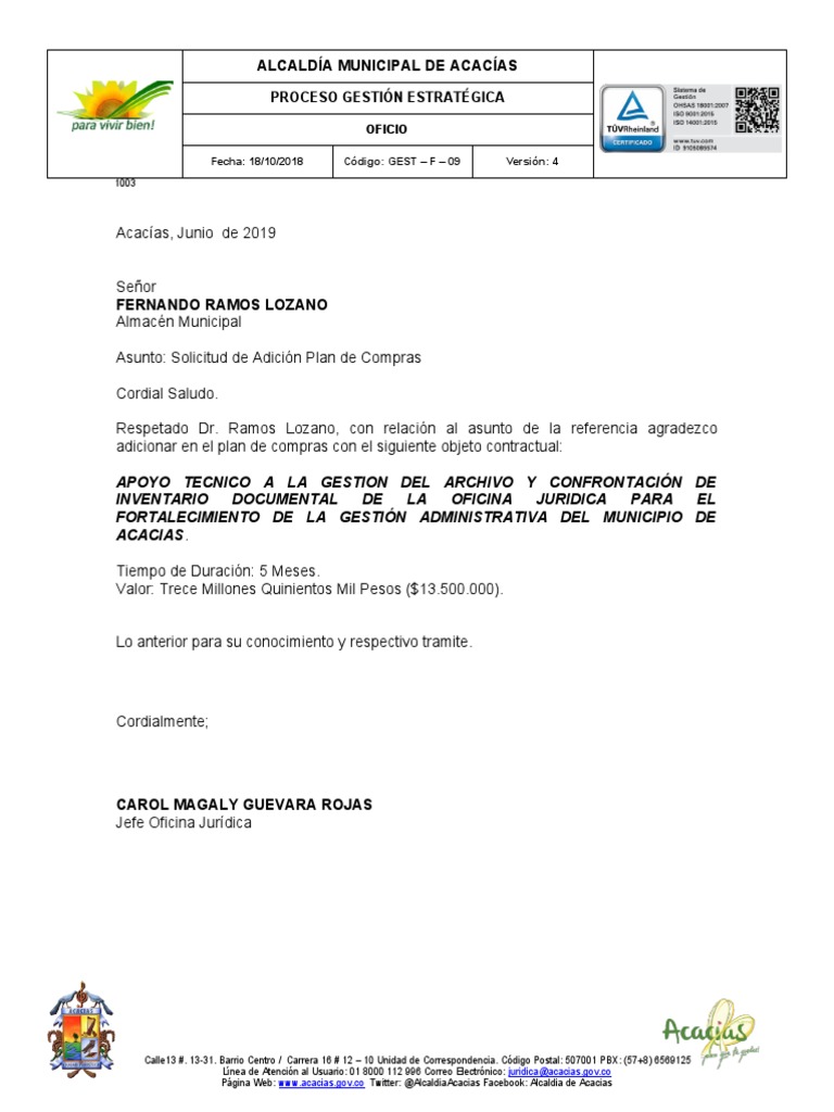 Solicitud de Adición al Plan de Compras | PDF | Finanzas y dinero